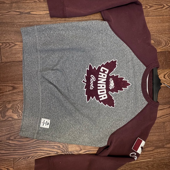 Roots Other - Roots Gray and Maroon Crewneck Sweater